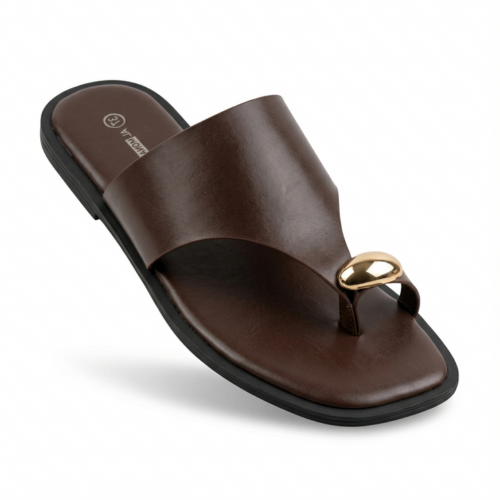 Gold Ring Slipper – Minimal Luxury Flat | Kundara