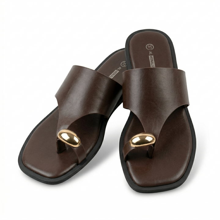 Gold Ring Slipper – Minimal Luxury Flat | Kundara