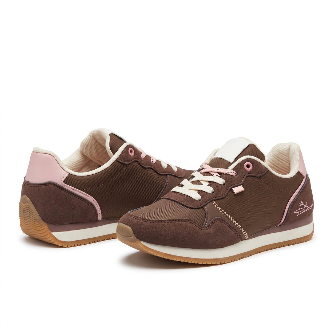 Mila Retro Suede-Trim Sneakers