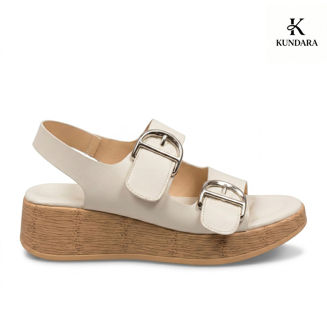 Valencia Double Buckle Wedge Sandal
