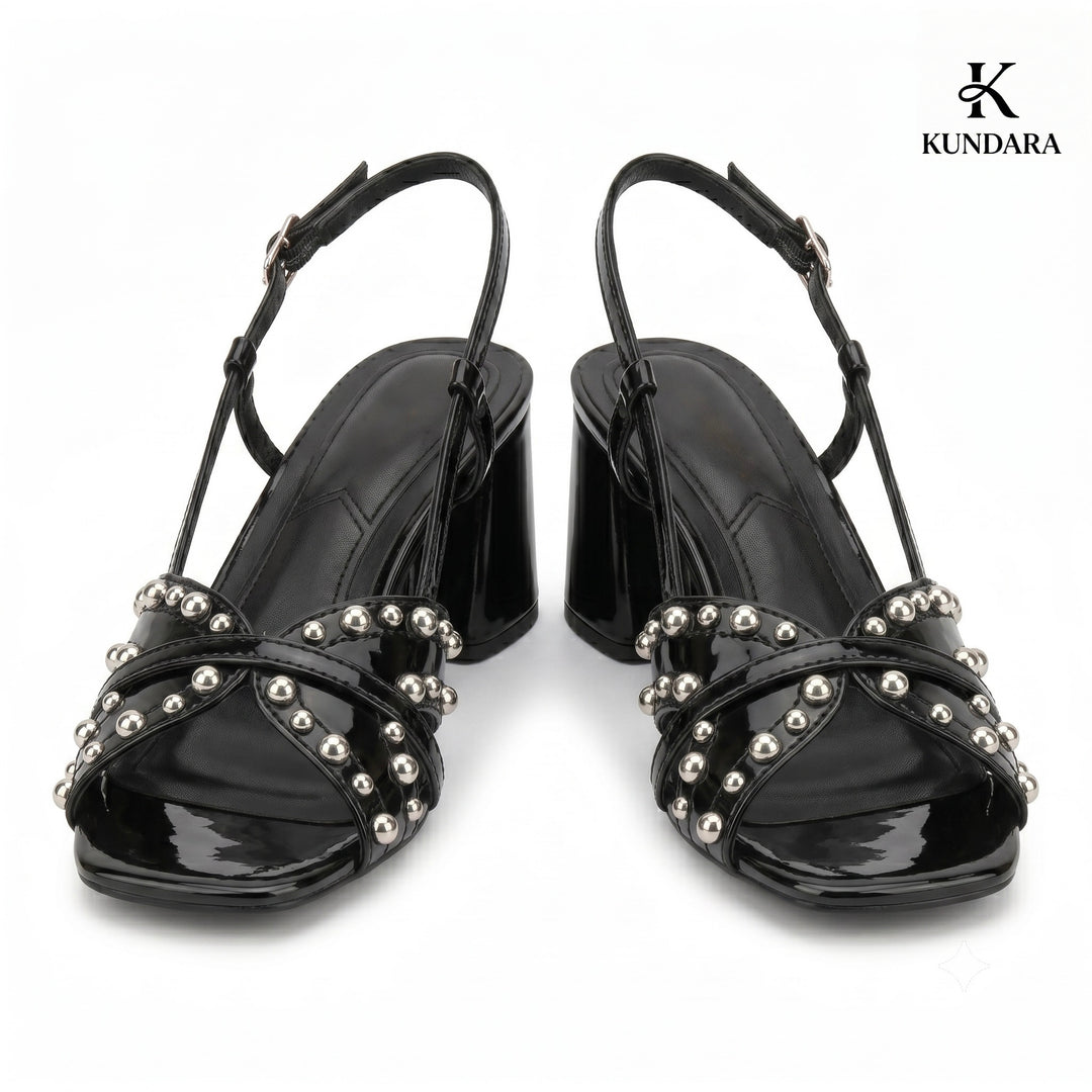 Sienna Studded Block Heel Sandal