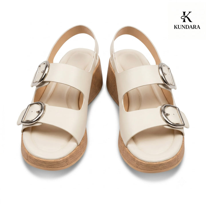Valencia Double Buckle Wedge Sandal