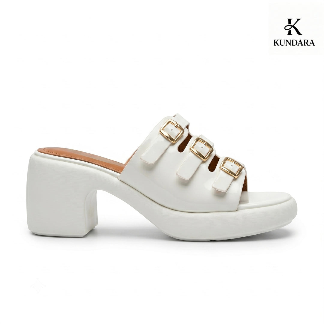 Monroe Triple Buckle Platform Mule