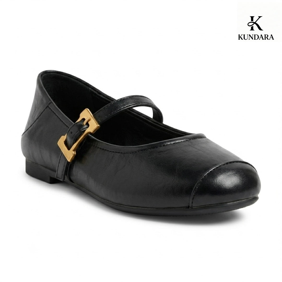 Elara Buckle Mary Jane Flats