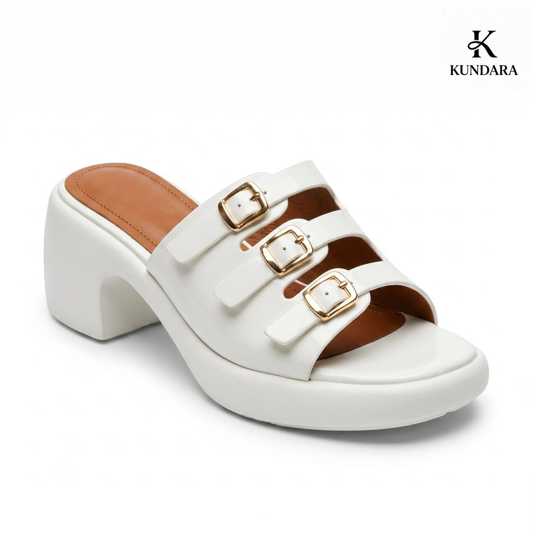 Monroe Triple Buckle Platform Mule