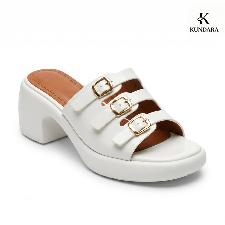 Monroe Triple Buckle Platform Mule