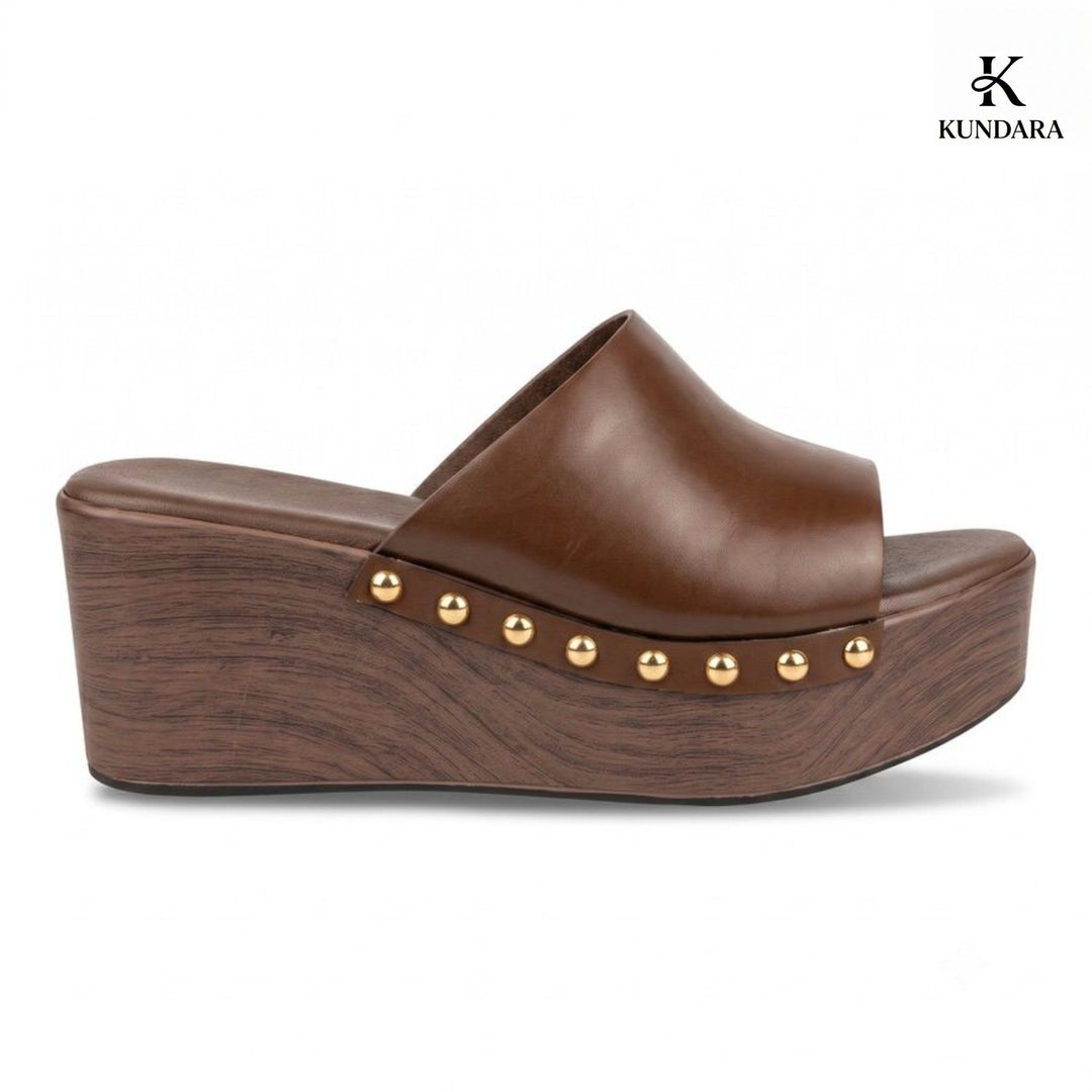 Solara Studded Wedge Mule
