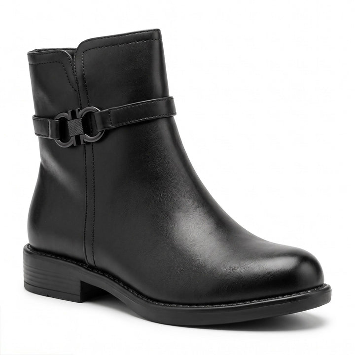 Clara Gold-Link Ankle Boots