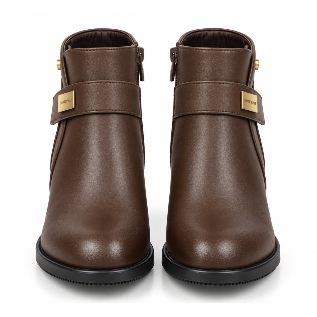 Hazel Gold-Trim Ankle Boots