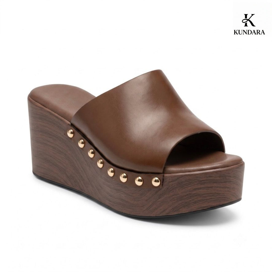 Solara Studded Wedge Mule