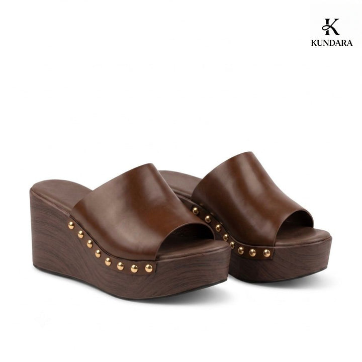 Solara Studded Wedge Mule