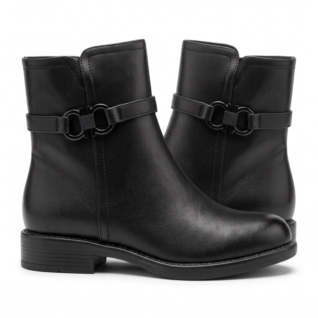 Clara Gold-Link Ankle Boots