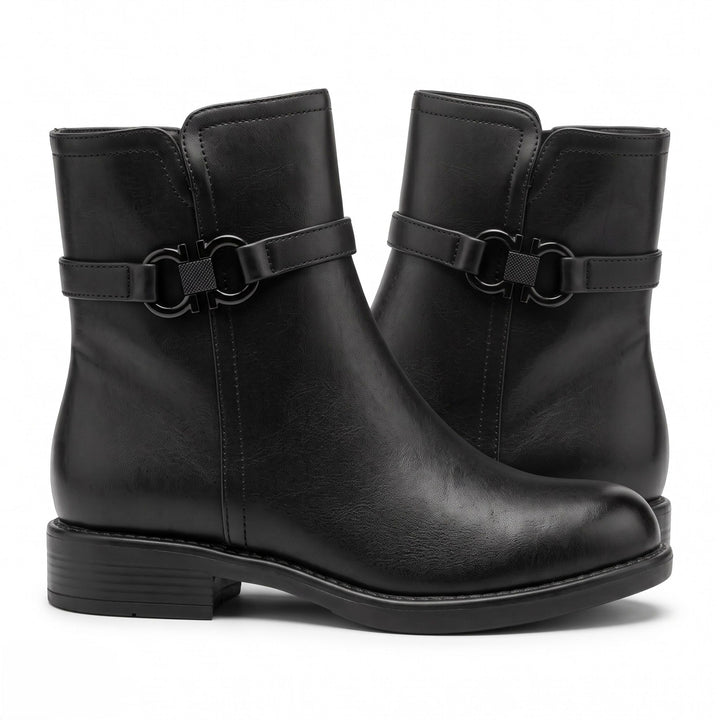 Clara Gold-Link Ankle Boots