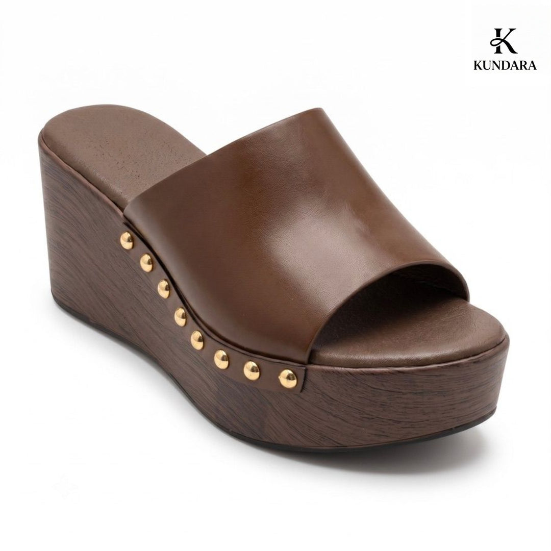 Solara Studded Wedge Mule