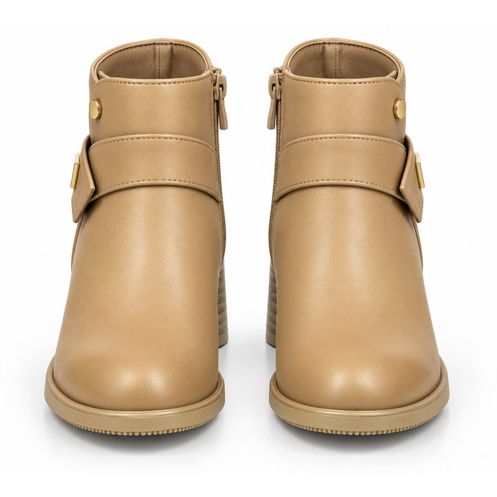 Hazel Gold-Trim Ankle Boots