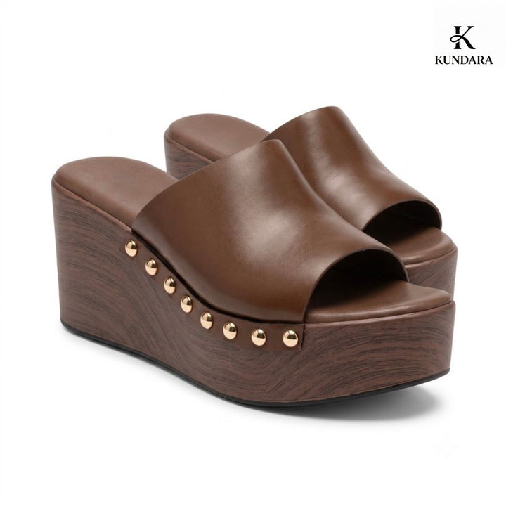 Solara Studded Wedge Mule