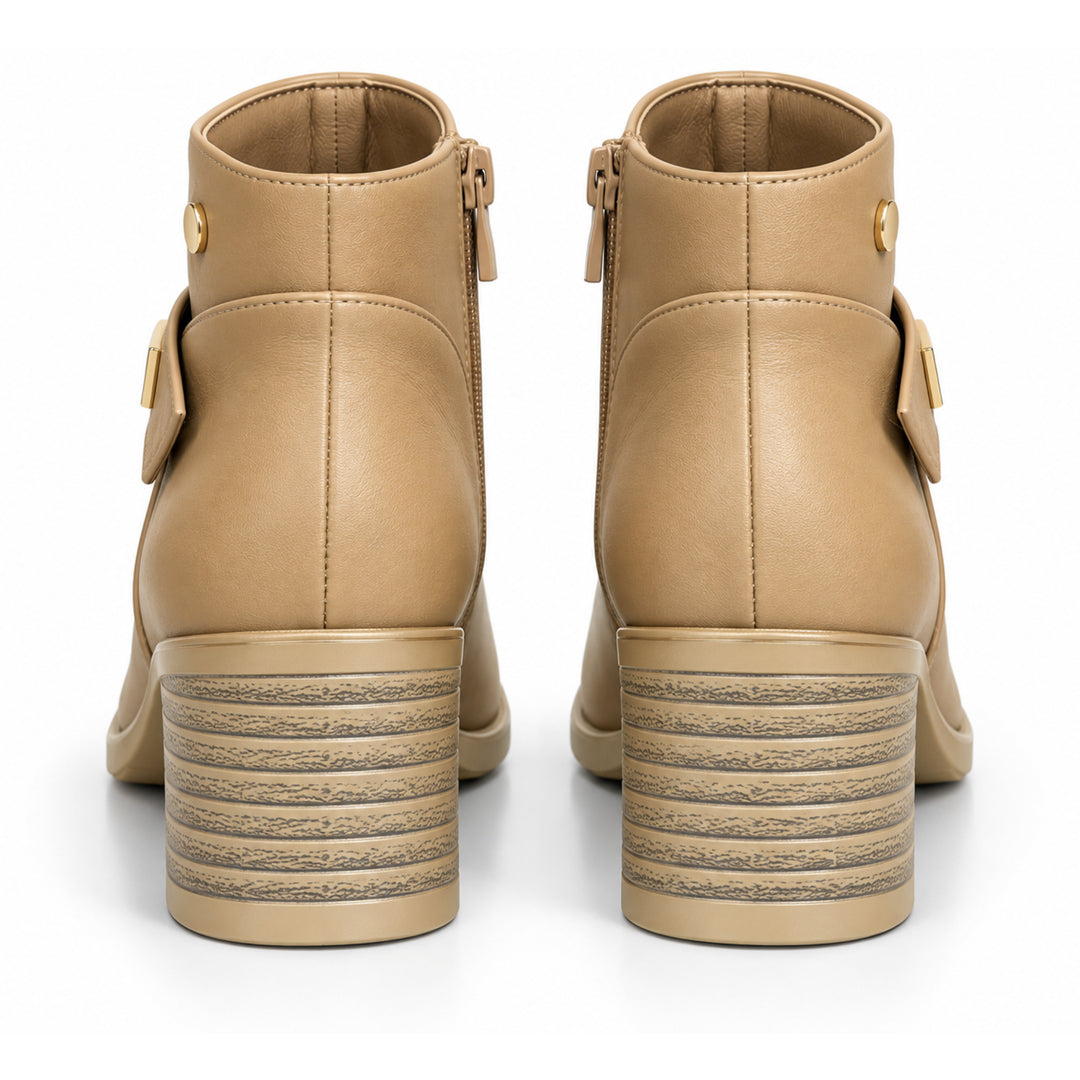Hazel Gold-Trim Ankle Boots