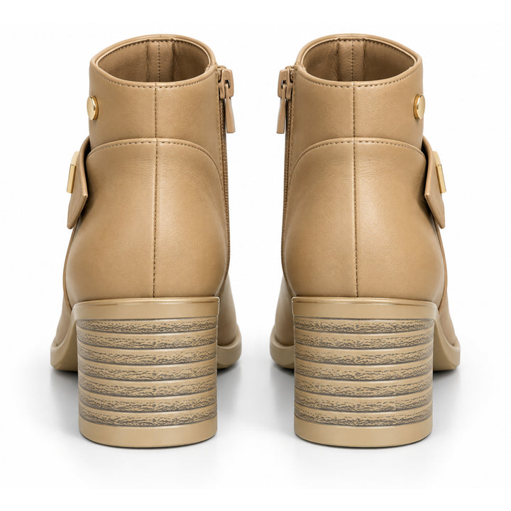 Hazel Gold-Trim Ankle Boots