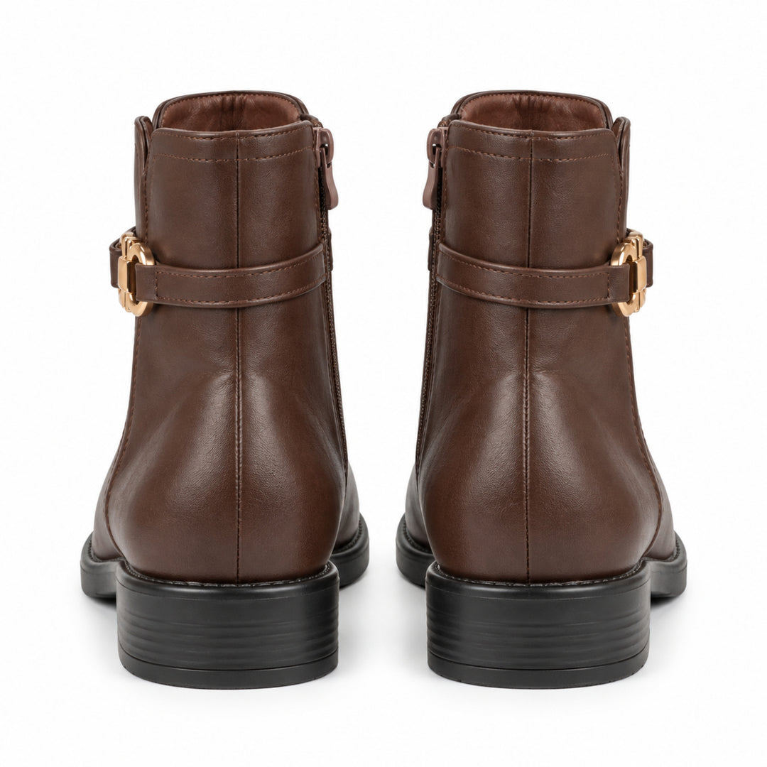 Clara Gold-Link Ankle Boots