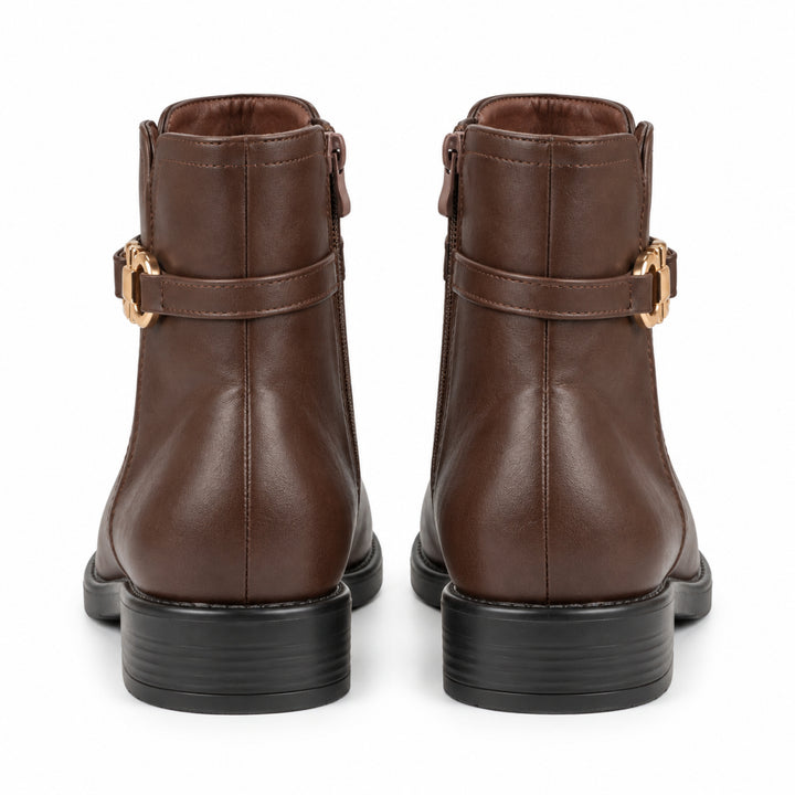 Clara Gold-Link Ankle Boots