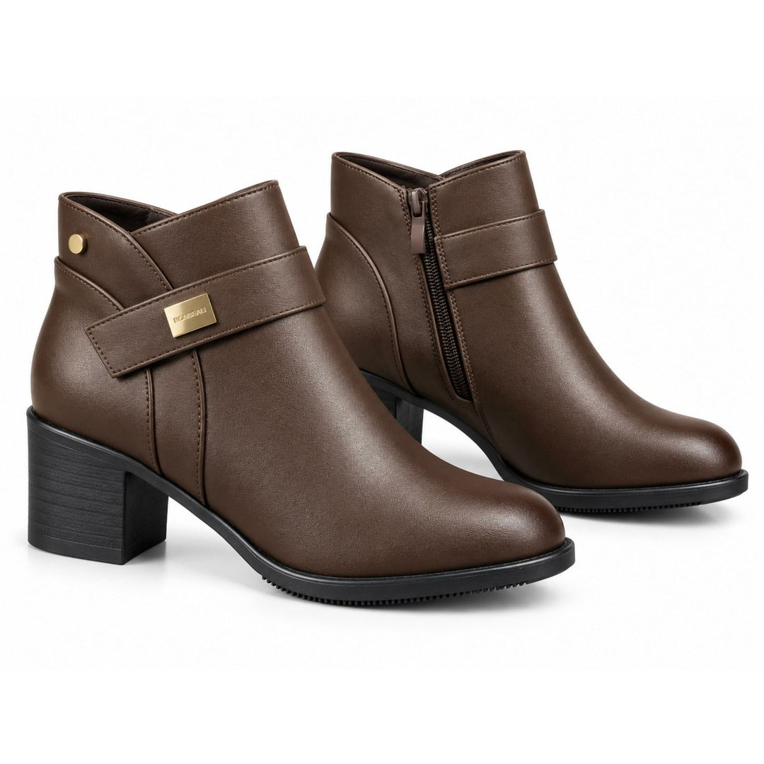 Hazel Gold-Trim Ankle Boots