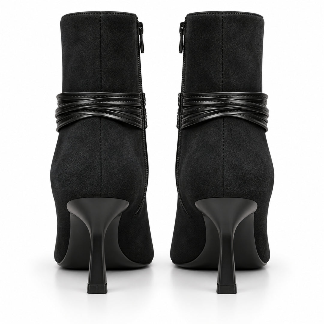 Elara Gold-Link Ankle Boots
