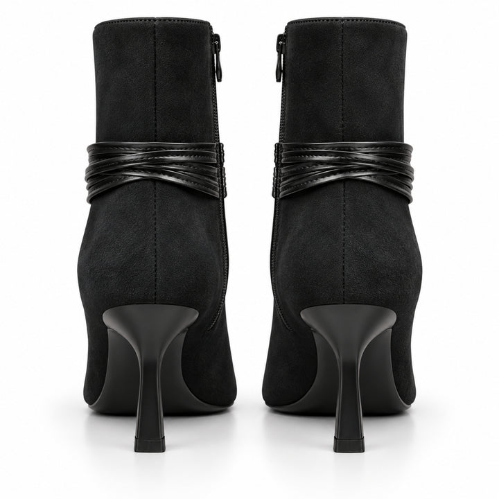 Elara Gold-Link Ankle Boots