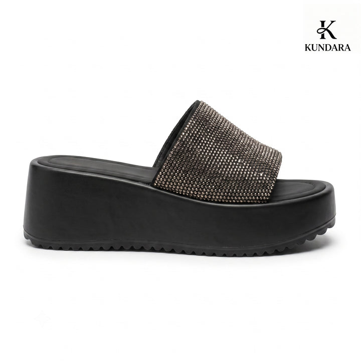 Luna Crystal Wedge Slides