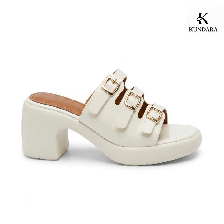 Monroe Triple Buckle Platform Mule