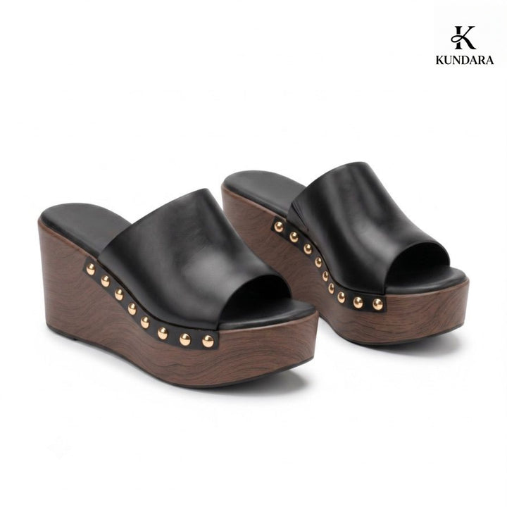 Solara Studded Wedge Mule