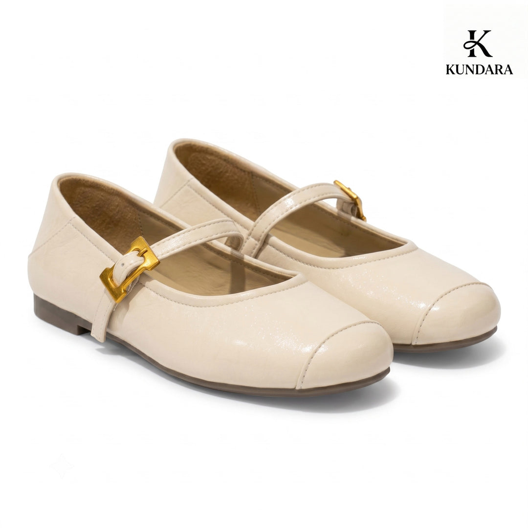 Elara Buckle Mary Jane Flats