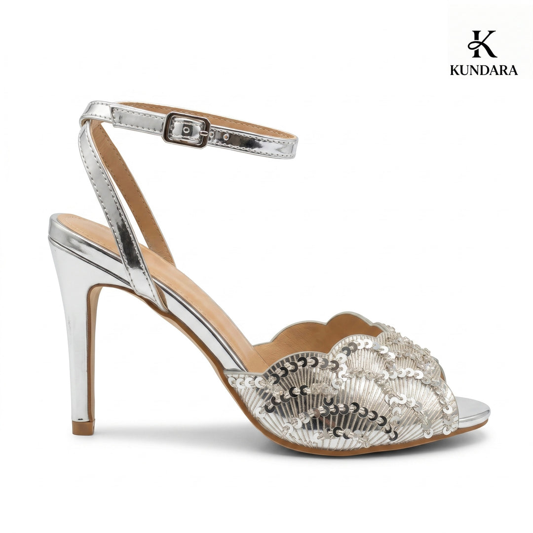Celeste Sequin Stiletto Heel Sandal
