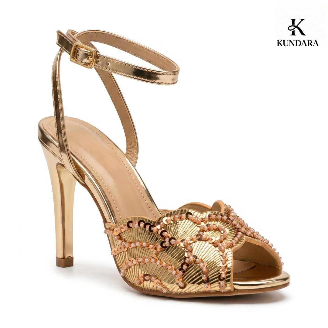 Celeste Sequin Stiletto Heel Sandal