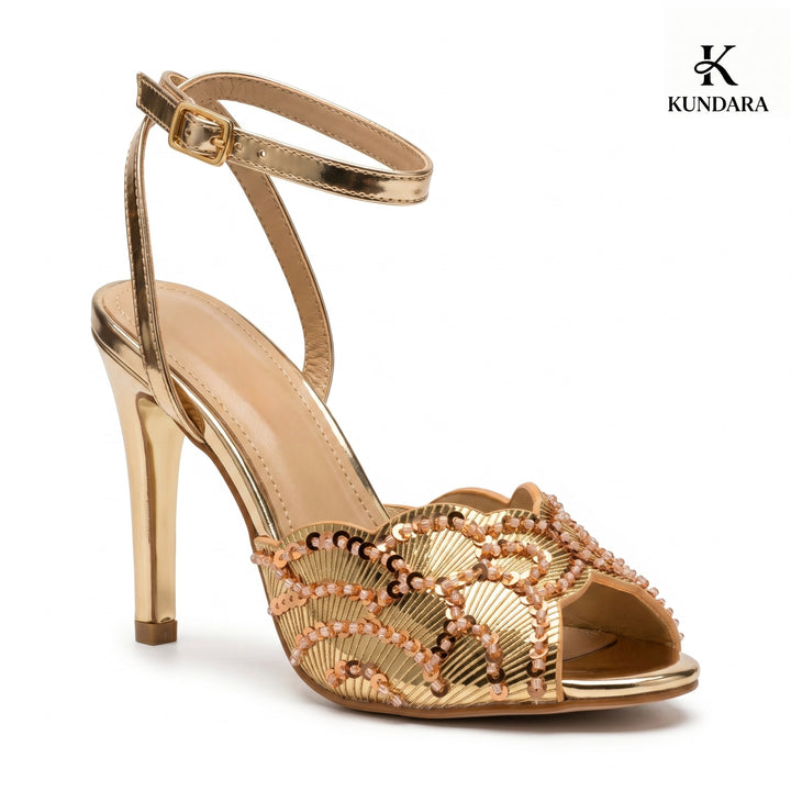 Celeste Sequin Stiletto Heel Sandal