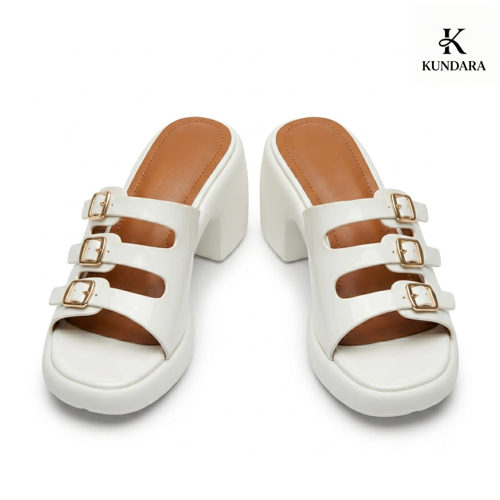 Monroe Triple Buckle Platform Mule