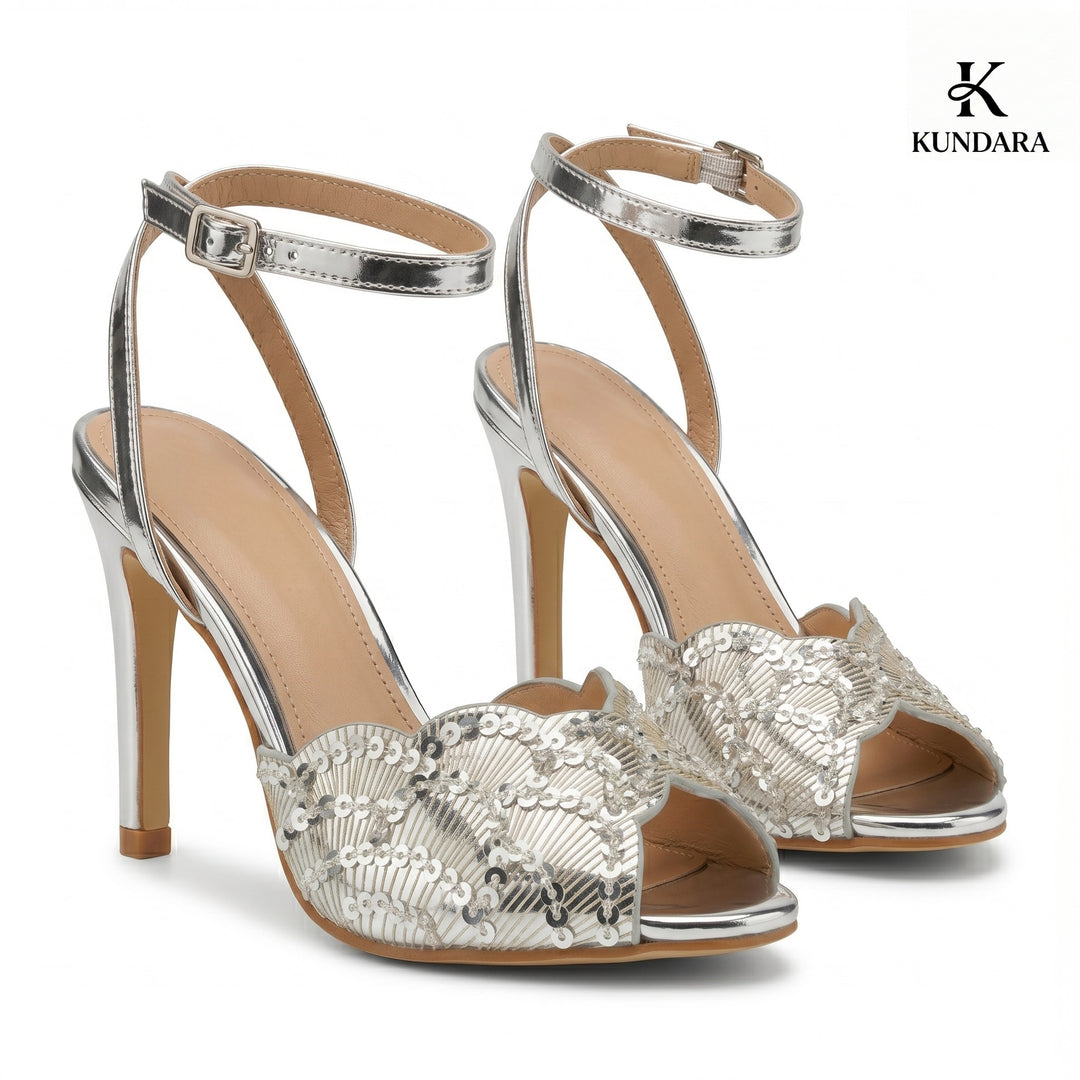 Celeste Sequin Stiletto Heel Sandal