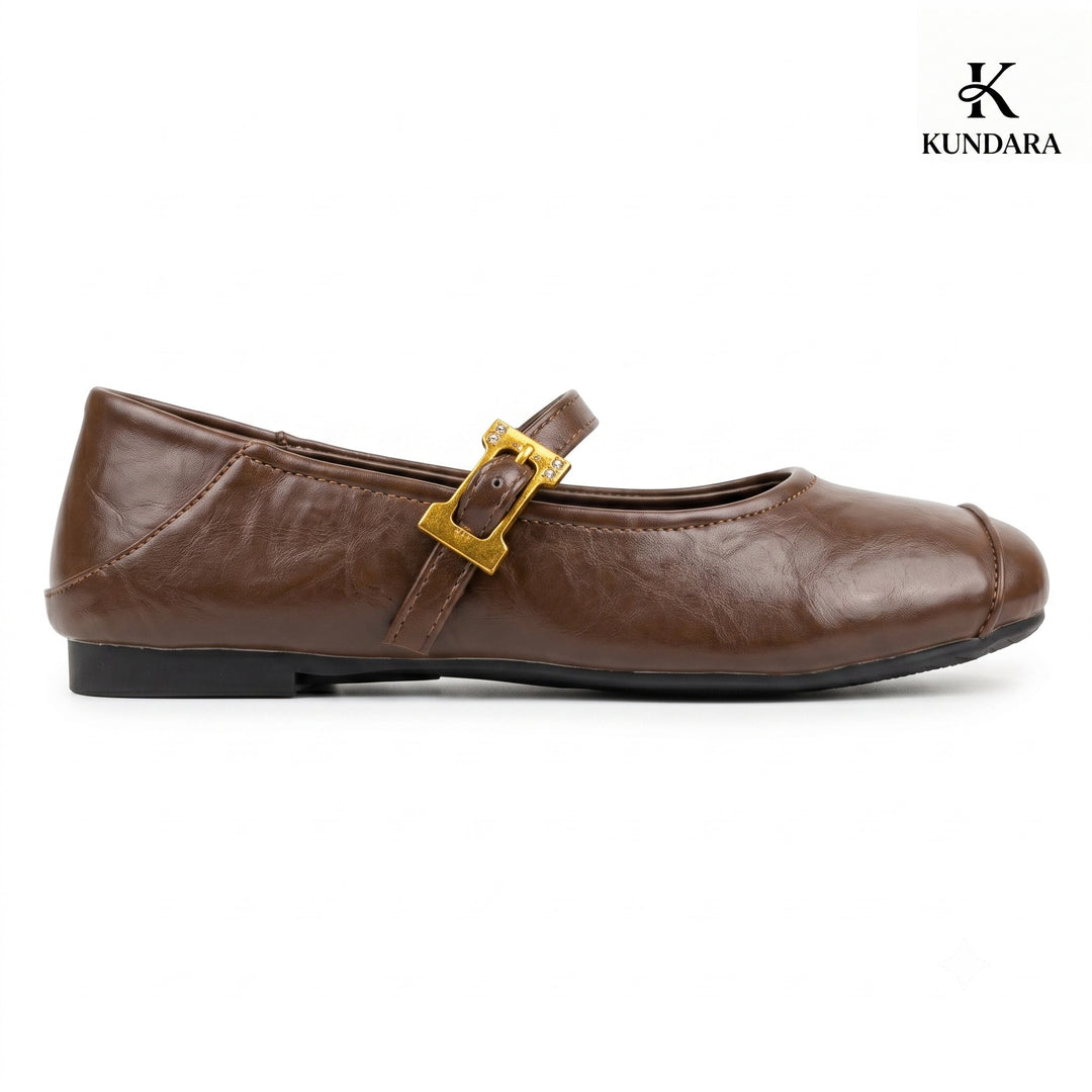 Elara Buckle Mary Jane Flats