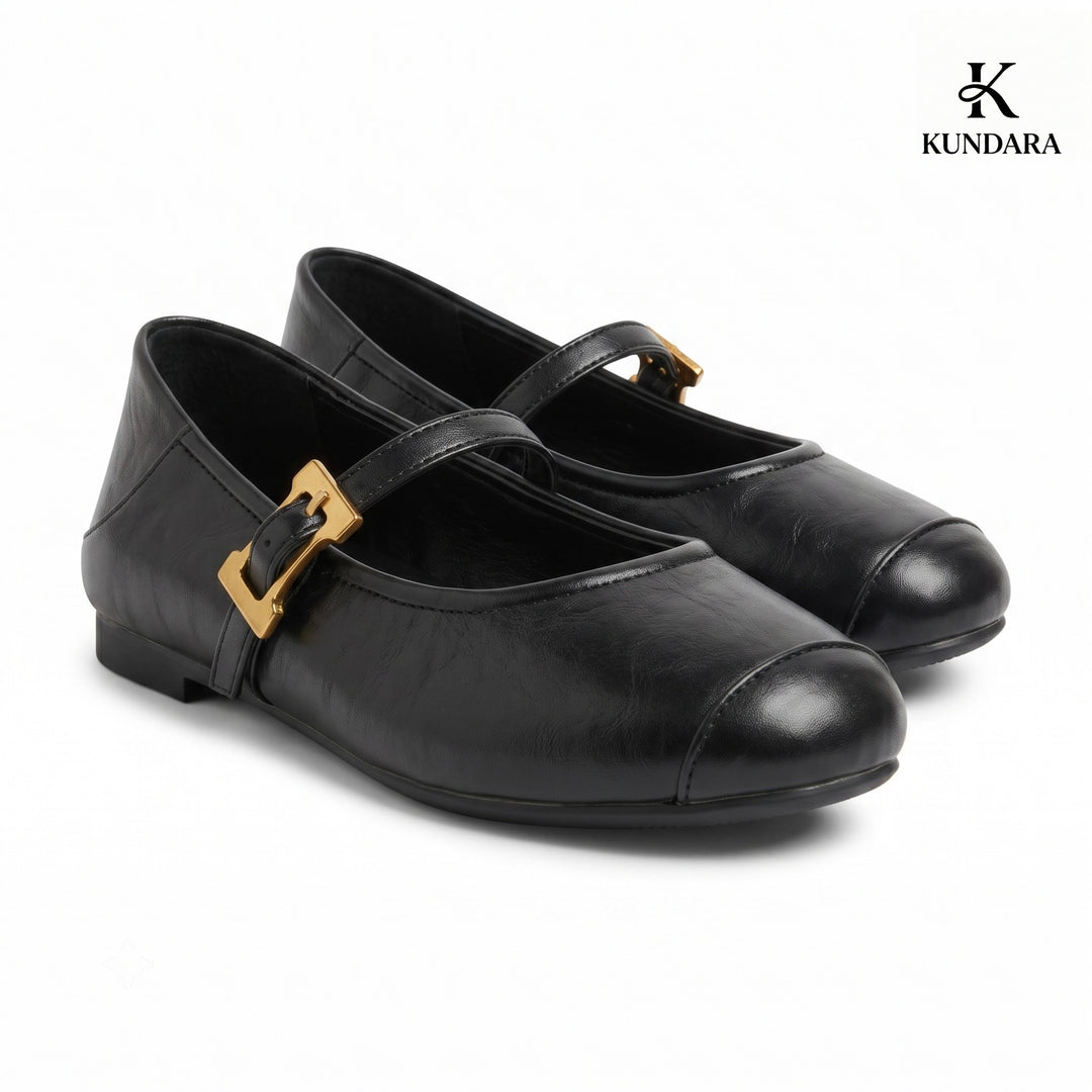 Elara Buckle Mary Jane Flats