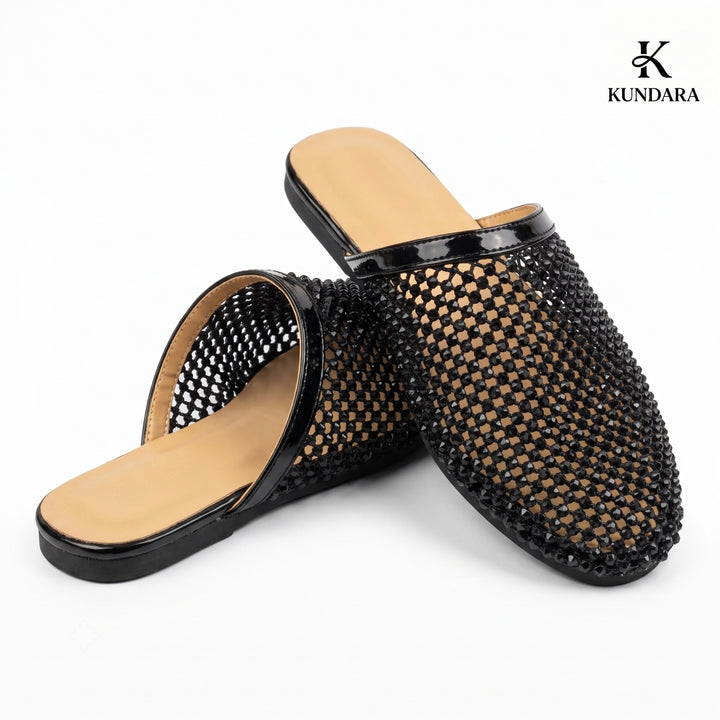 Luna Crystal Mesh Mules