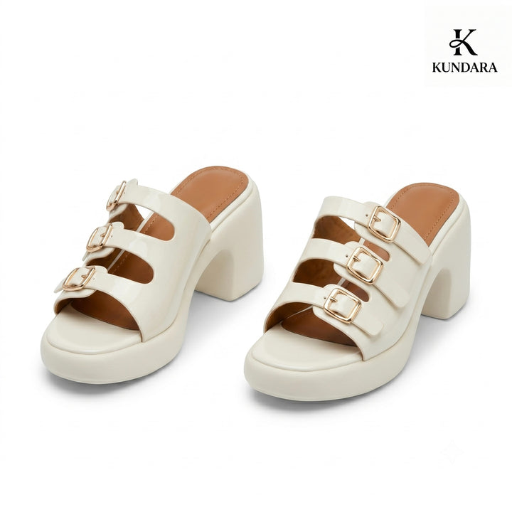 Monroe Triple Buckle Platform Mule