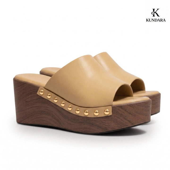 Solara Studded Wedge Mule