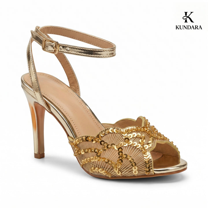 Celeste Sequin Stiletto Heel Sandal