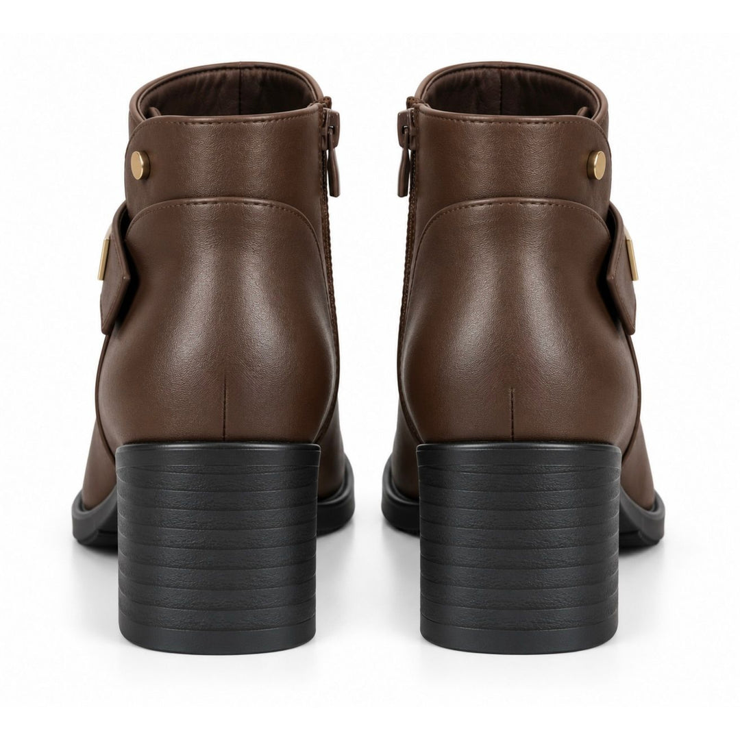 Hazel Gold-Trim Ankle Boots