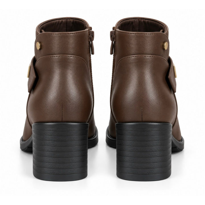 Hazel Gold-Trim Ankle Boots