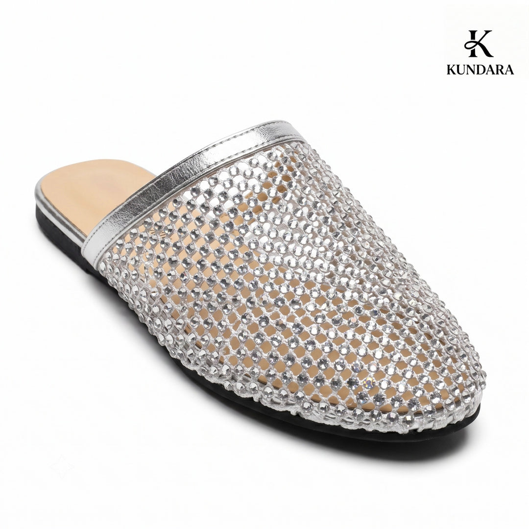 Luna Crystal Mesh Mules