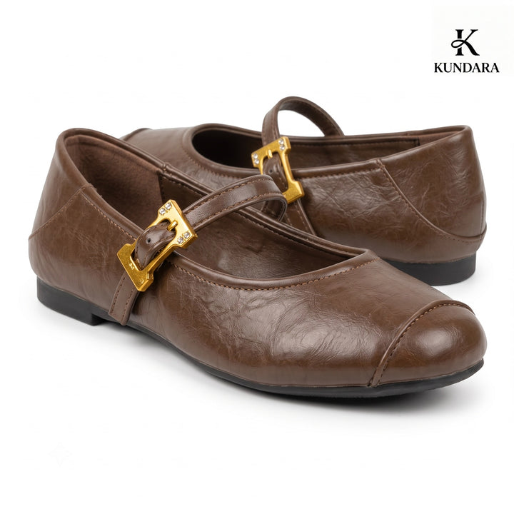Elara Buckle Mary Jane Flats