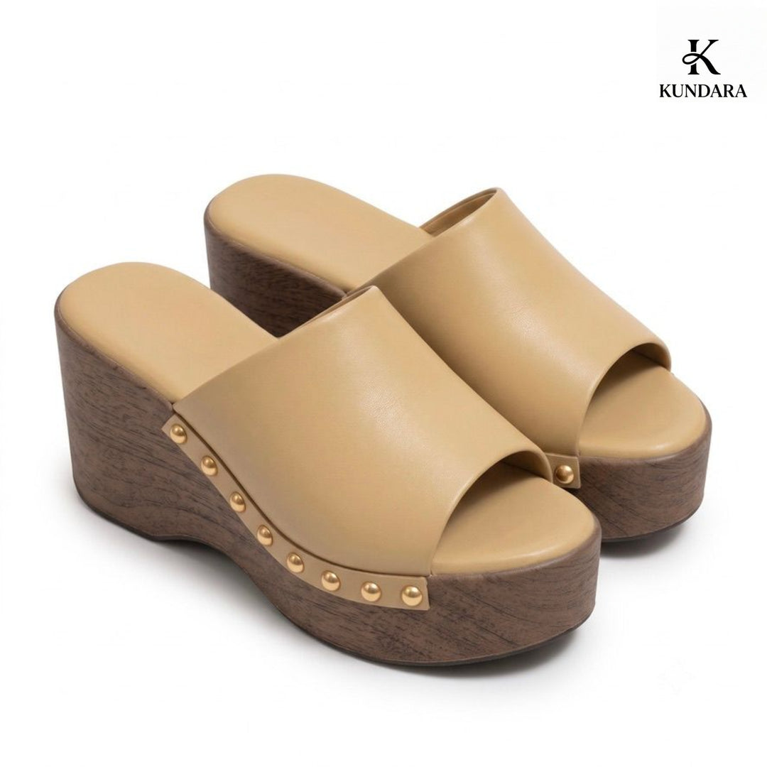 Solara Studded Wedge Mule