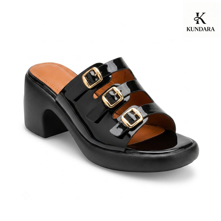 Monroe Triple Buckle Platform Mule