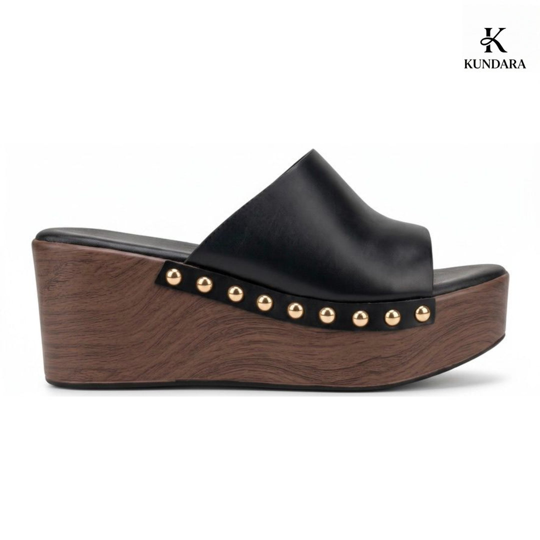 Solara Studded Wedge Mule