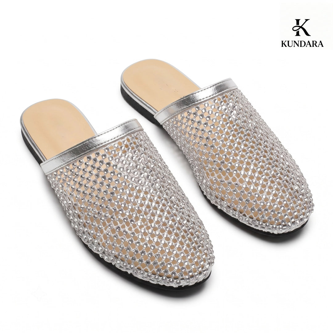 Luna Crystal Mesh Mules